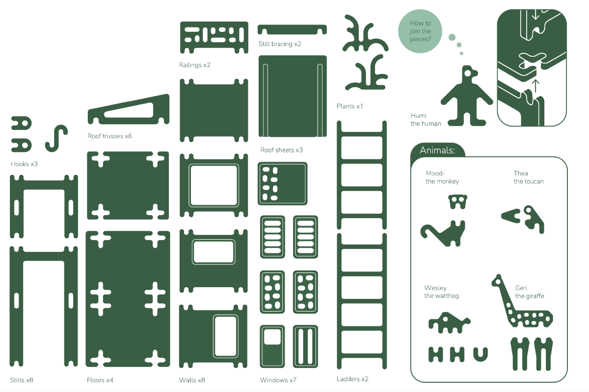 Tropical House Building Set | 60 Pieces